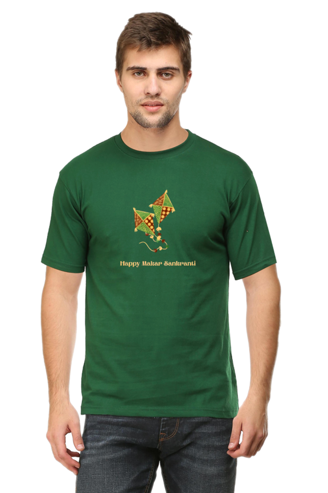 Happy Makar Sankranti Kite Design T-Shirt for Men and Women