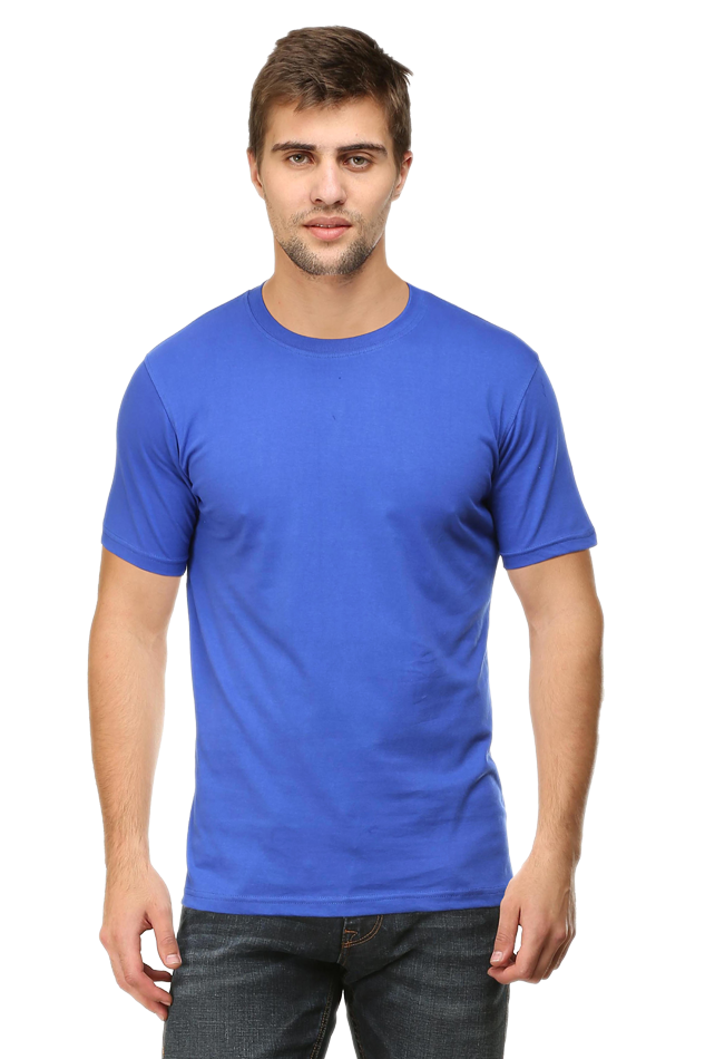 Classic Royal Blue Men's Round Neck Half Sleeve T-Shirt - Bright, Comfortable & Stylish