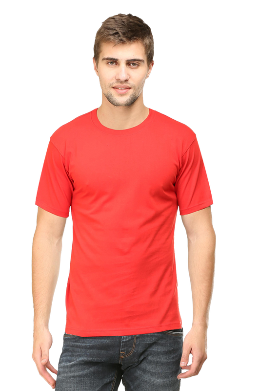 Classic Red Men's Round Neck Half Sleeve T-Shirt - Bold, Stylish & Comfortable Everyday Wear