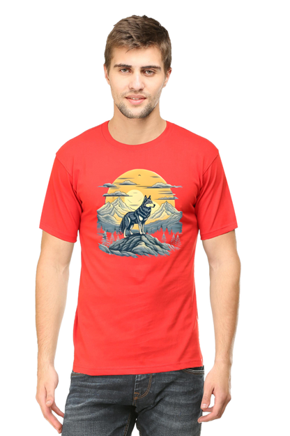 Stand Alone Like a Wolf – Bold Mountain Wolf Graphic T-Shirt for Men