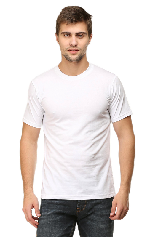 Classic White Men's Round Neck Half Sleeve T-Shirt - Clean, Comfortable & Timeless