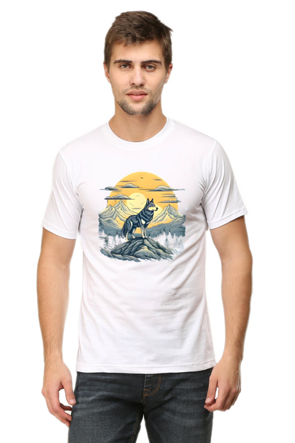 Stand Alone Like a Wolf – Bold Mountain Wolf Graphic T-Shirt for Men