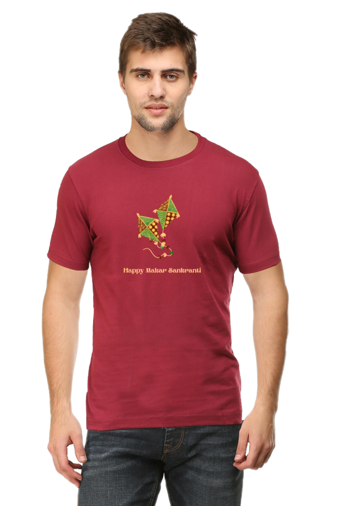 Happy Makar Sankranti Kite Design T-Shirt for Men and Women