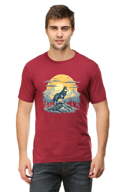 Stand Alone Like a Wolf – Bold Mountain Wolf Graphic T-Shirt for Men