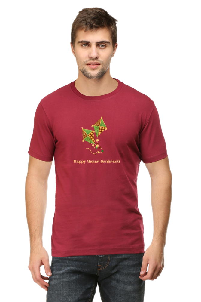 Happy Makar Sankranti Kite Design T-Shirt for Men and Women
