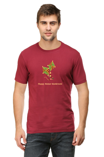 Happy Makar Sankranti Kite Design T-Shirt for Men and Women