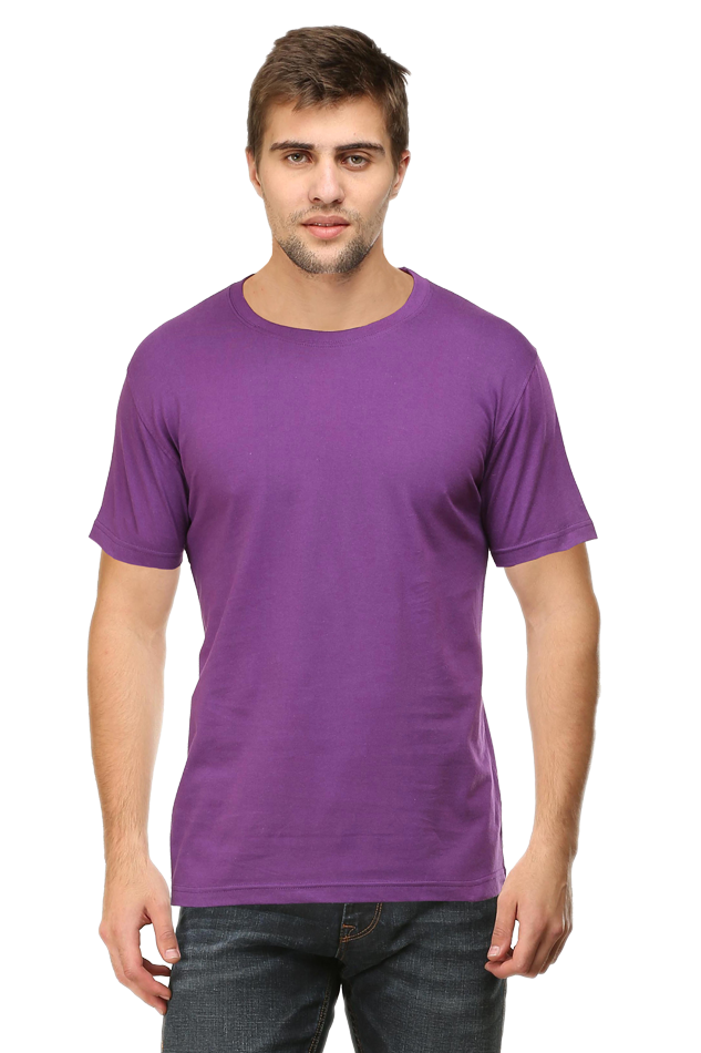 Plain Purple Men's Half Sleeve T-Shirt - Stylish, Comfortable & Versatile