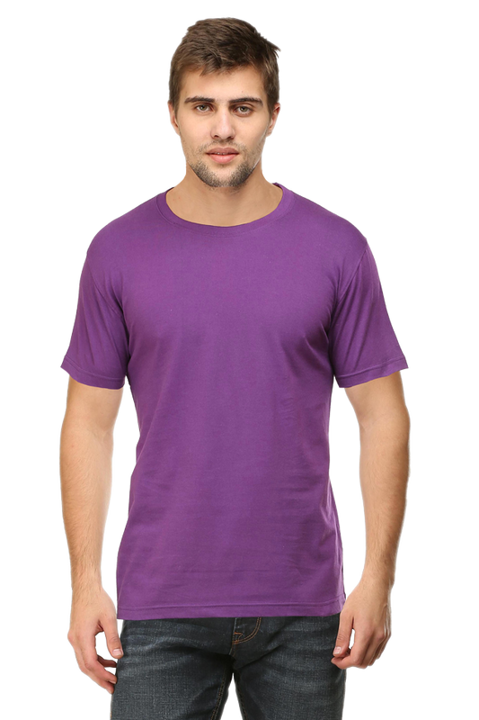 Plain Purple Men's Half Sleeve T-Shirt - Stylish, Comfortable & Versatile