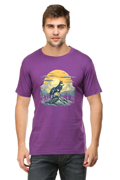 Stand Alone Like a Wolf – Bold Mountain Wolf Graphic T-Shirt for Men