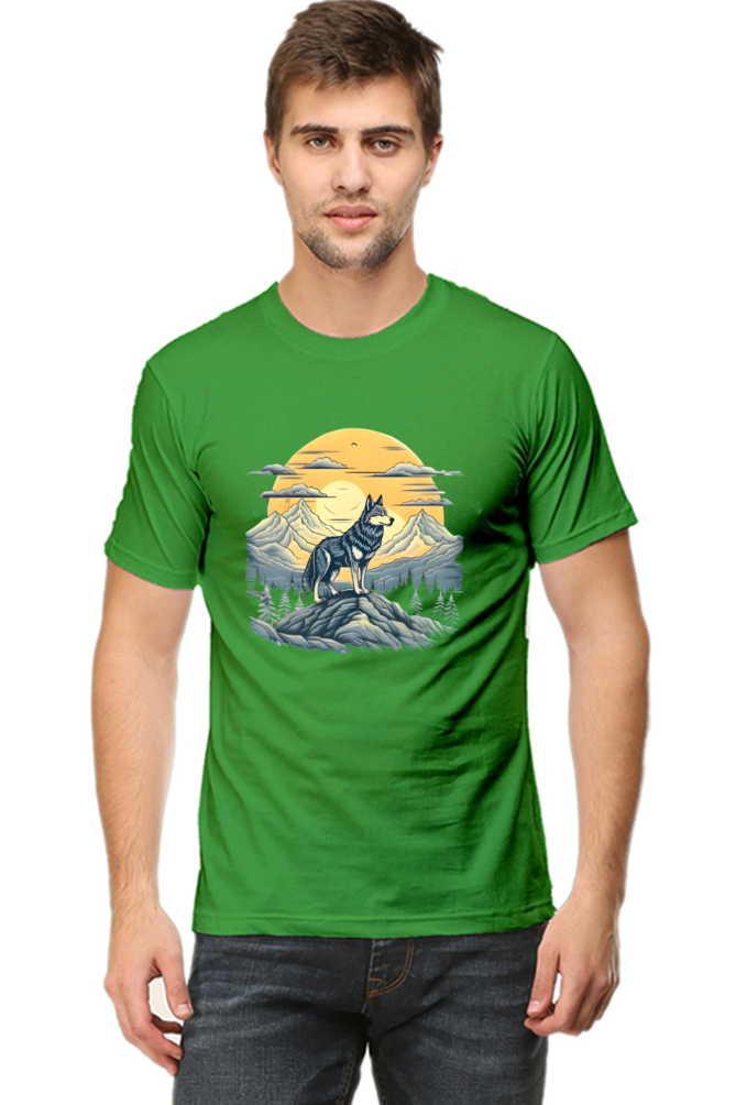 Stand Alone Like a Wolf – Bold Mountain Wolf Graphic T-Shirt for Men