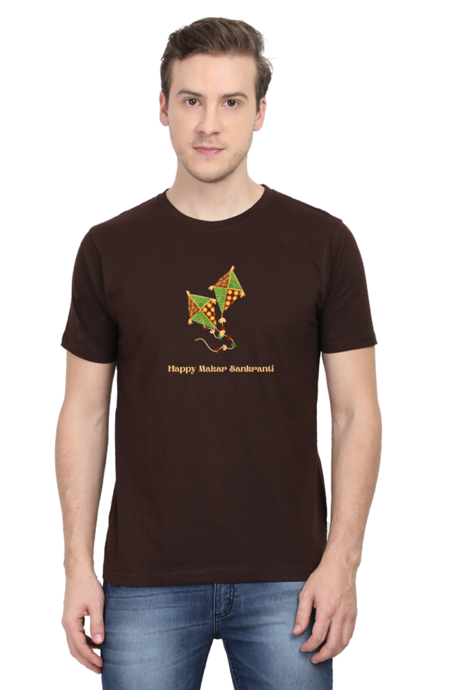 Happy Makar Sankranti Kite Design T-Shirt for Men and Women