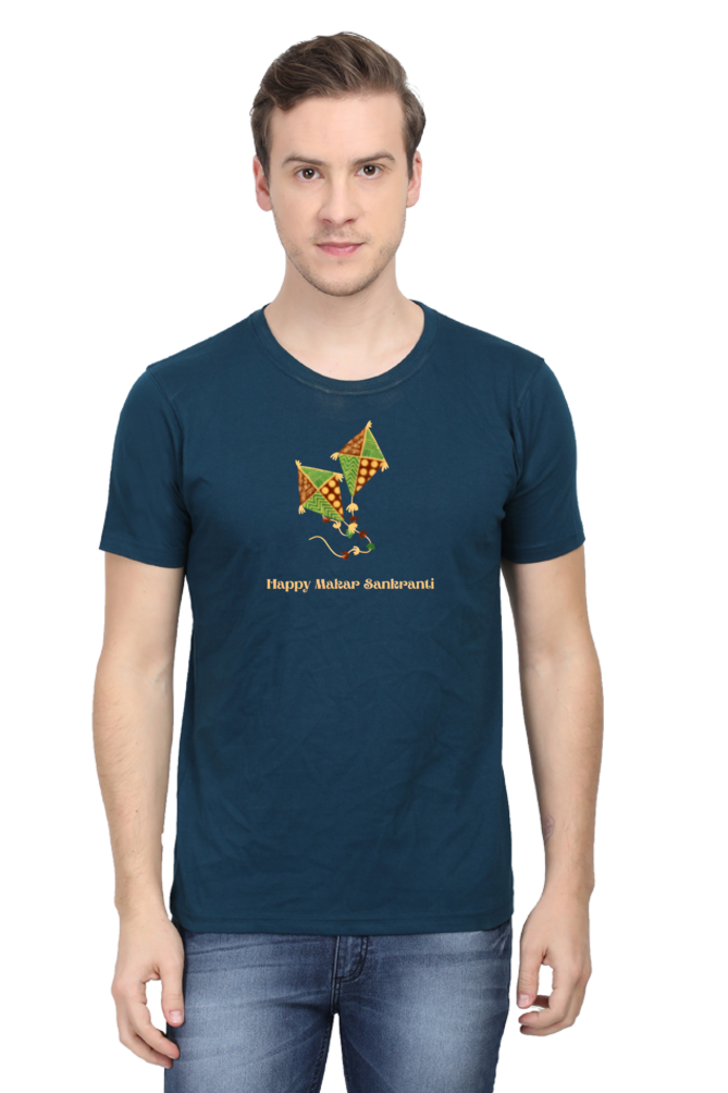 Happy Makar Sankranti Kite Design T-Shirt for Men and Women