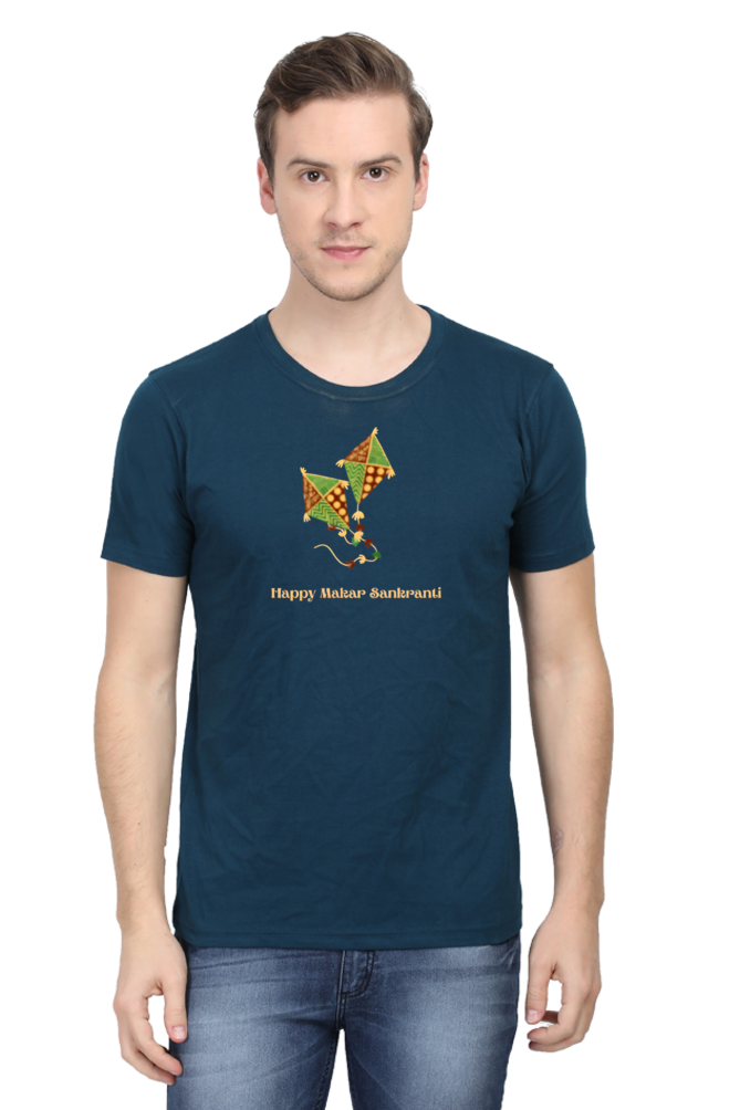 Happy Makar Sankranti Kite Design T-Shirt for Men and Women
