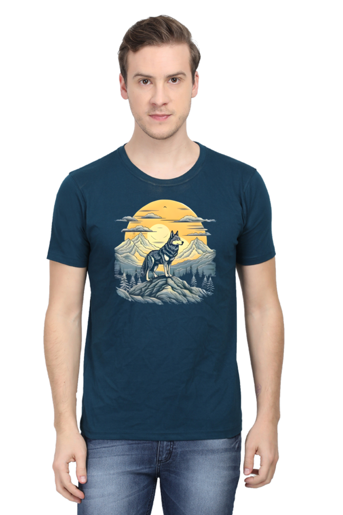 Stand Alone Like a Wolf – Bold Mountain Wolf Graphic T-Shirt for Men