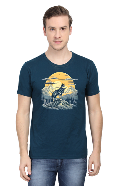 Stand Alone Like a Wolf – Bold Mountain Wolf Graphic T-Shirt for Men