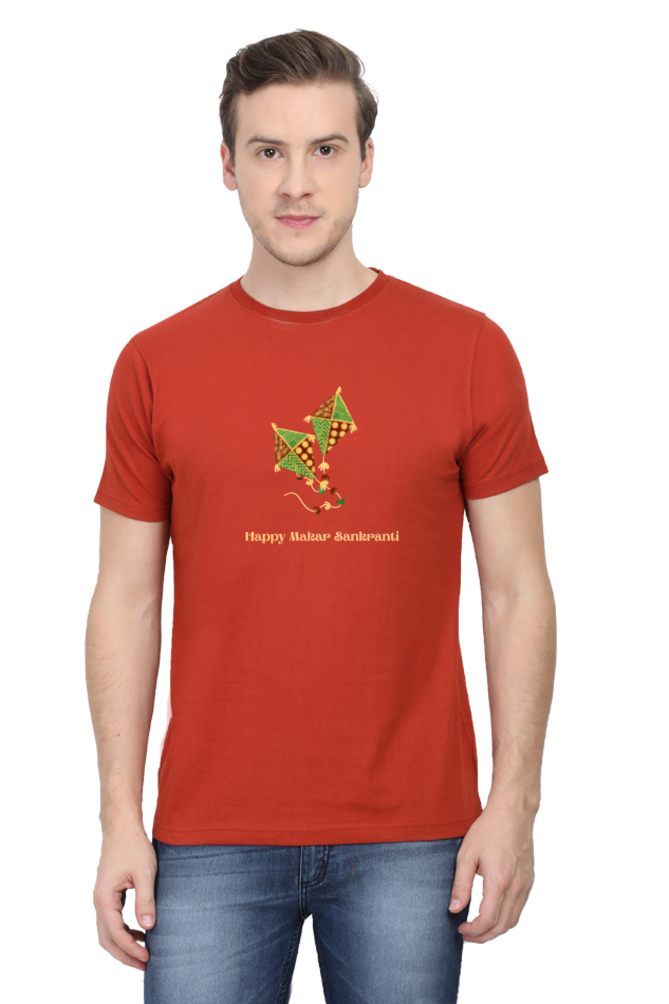 Happy Makar Sankranti Kite Design T-Shirt for Men and Women