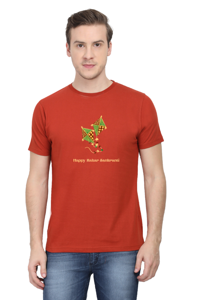 Happy Makar Sankranti Kite Design T-Shirt for Men and Women