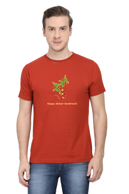 Happy Makar Sankranti Kite Design T-Shirt for Men and Women
