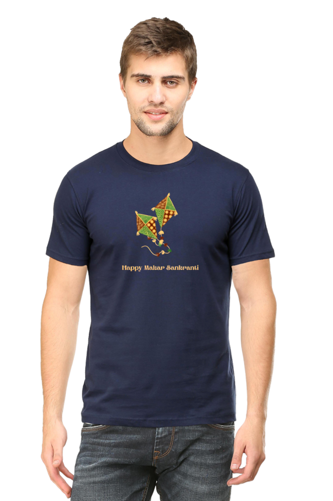 Happy Makar Sankranti Kite Design T-Shirt for Men and Women