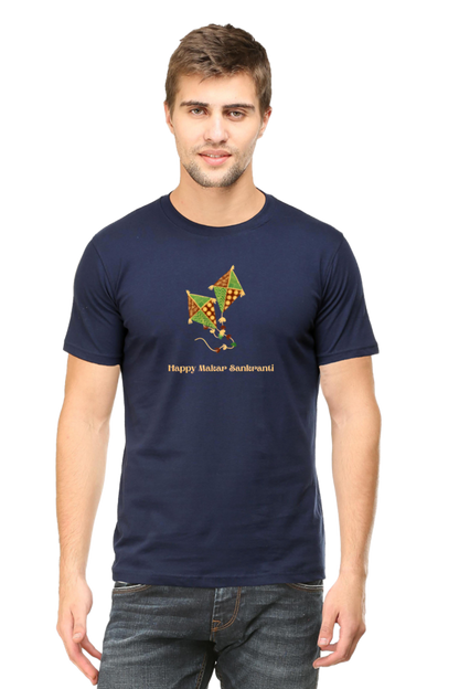 Happy Makar Sankranti Kite Design T-Shirt for Men and Women