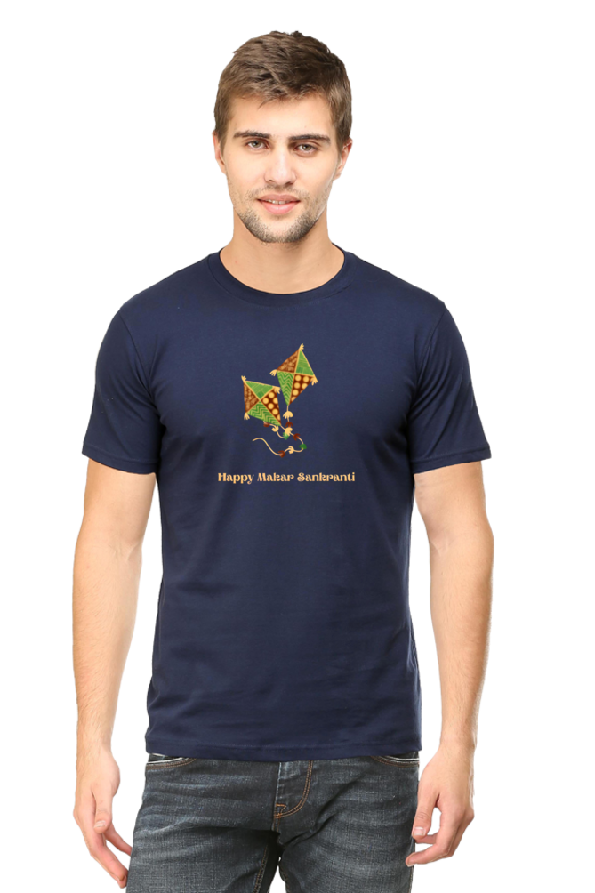 Happy Makar Sankranti Kite Design T-Shirt for Men and Women