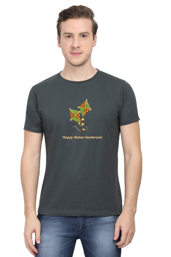 Happy Makar Sankranti Kite Design T-Shirt for Men and Women
