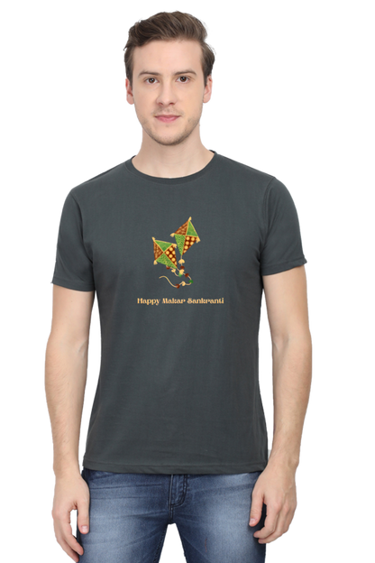 Happy Makar Sankranti Kite Design T-Shirt for Men and Women