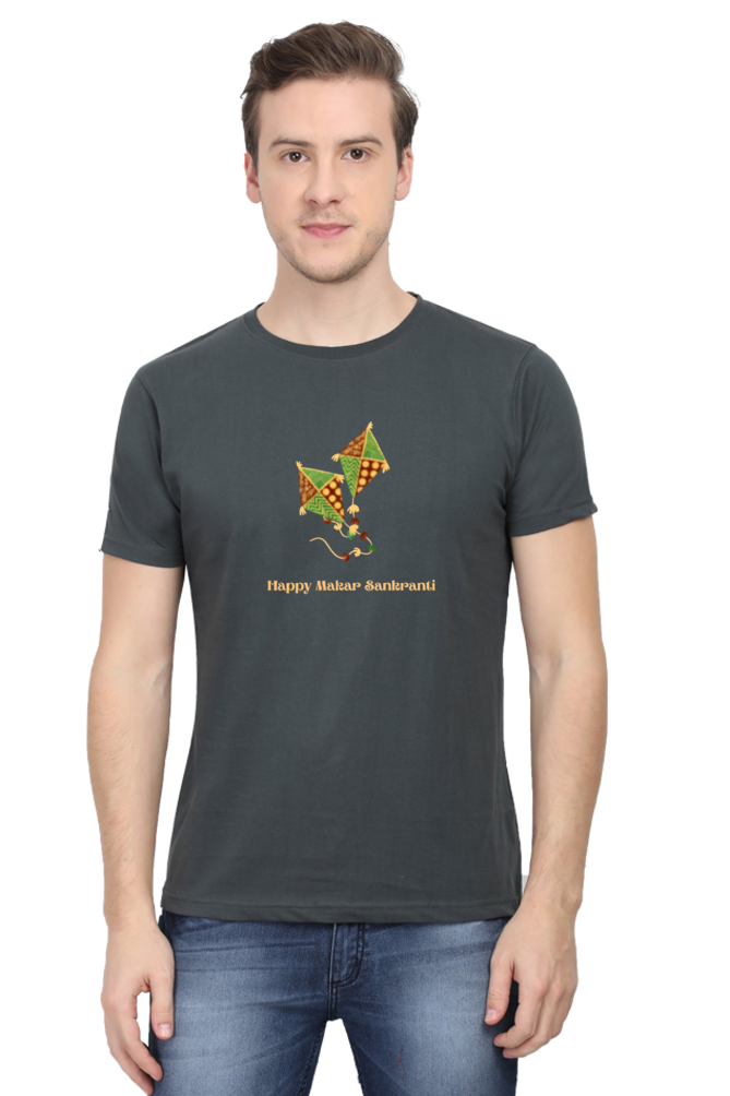Happy Makar Sankranti Kite Design T-Shirt for Men and Women