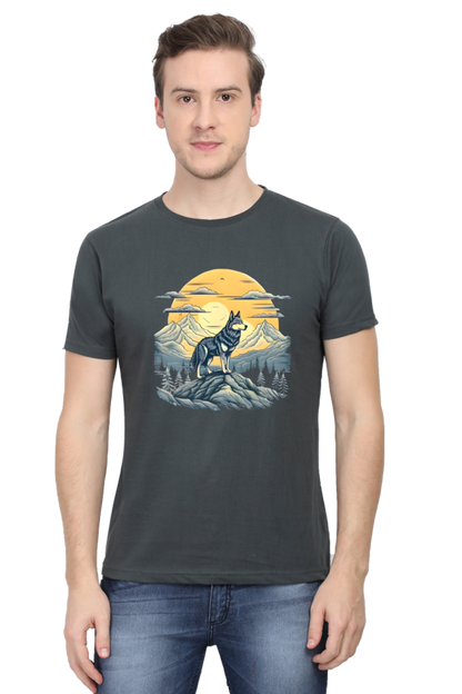 Stand Alone Like a Wolf – Bold Mountain Wolf Graphic T-Shirt for Men