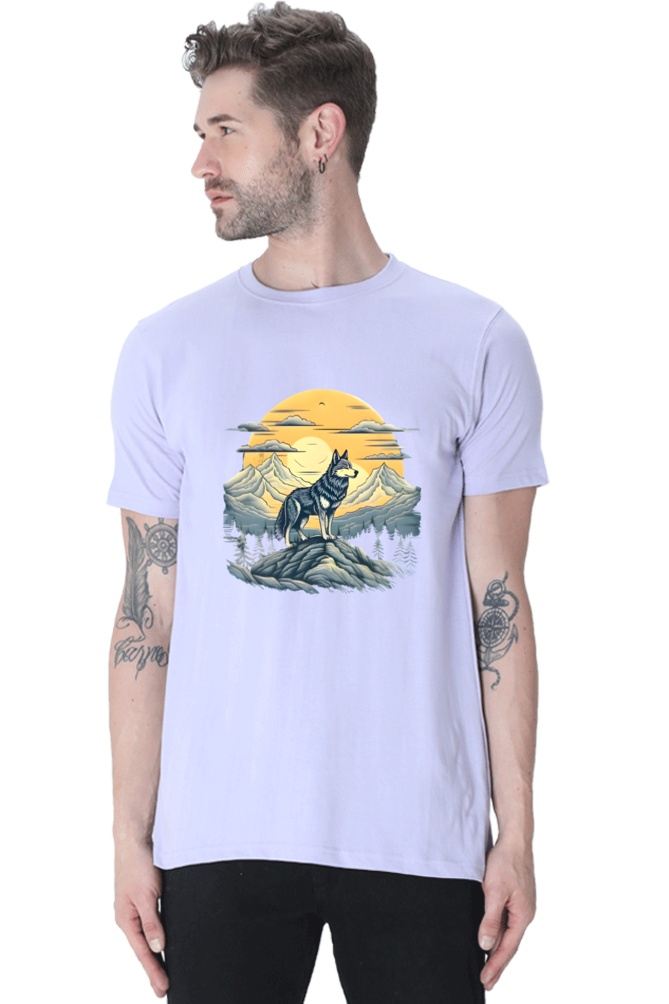 Stand Alone Like a Wolf – Bold Mountain Wolf Graphic T-Shirt for Men