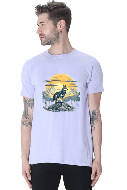 Stand Alone Like a Wolf – Bold Mountain Wolf Graphic T-Shirt for Men