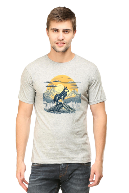 Stand Alone Like a Wolf – Bold Mountain Wolf Graphic T-Shirt for Men