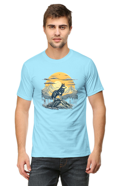 Stand Alone Like a Wolf – Bold Mountain Wolf Graphic T-Shirt for Men