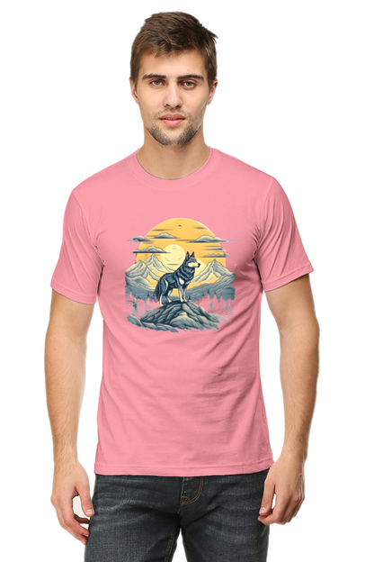 Stand Alone Like a Wolf – Bold Mountain Wolf Graphic T-Shirt for Men