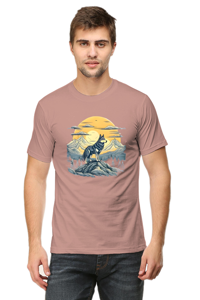 Stand Alone Like a Wolf – Bold Mountain Wolf Graphic T-Shirt for Men