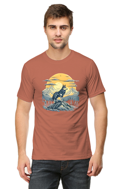 Stand Alone Like a Wolf – Bold Mountain Wolf Graphic T-Shirt for Men