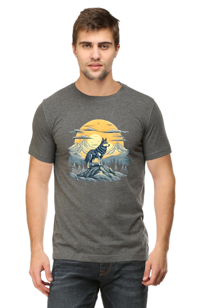 Stand Alone Like a Wolf – Bold Mountain Wolf Graphic T-Shirt for Men