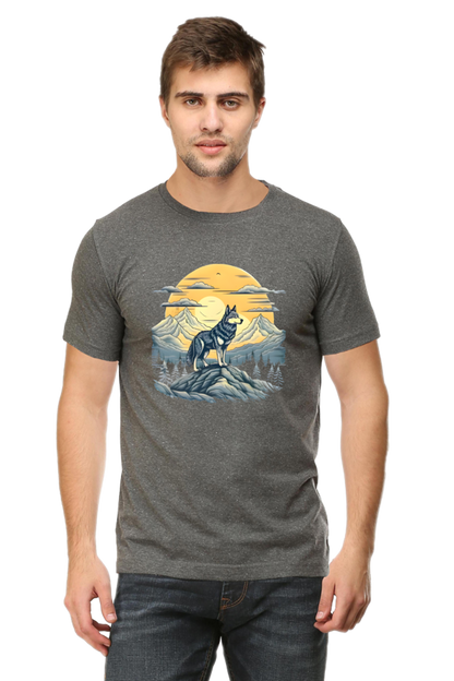Stand Alone Like a Wolf – Bold Mountain Wolf Graphic T-Shirt for Men