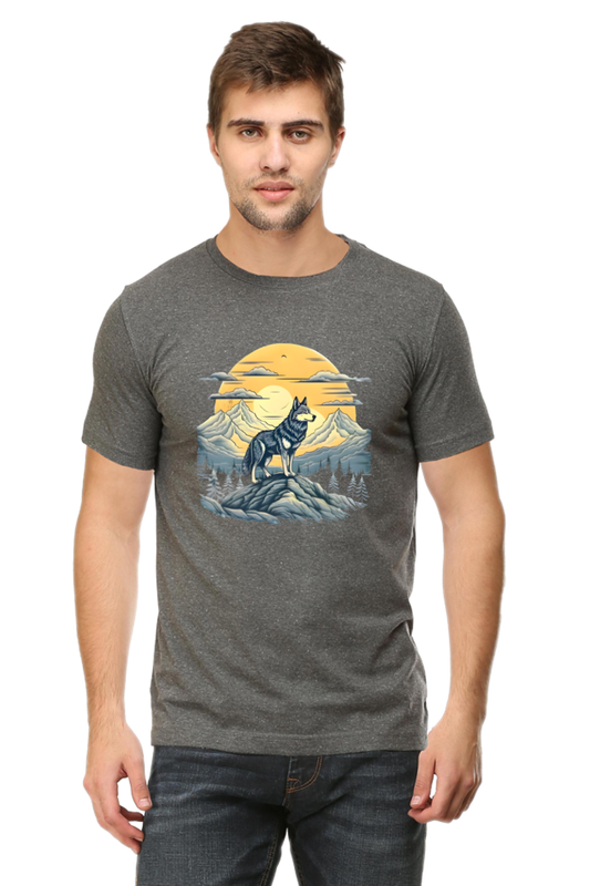 Stand Alone Like a Wolf – Bold Mountain Wolf Graphic T-Shirt for Men