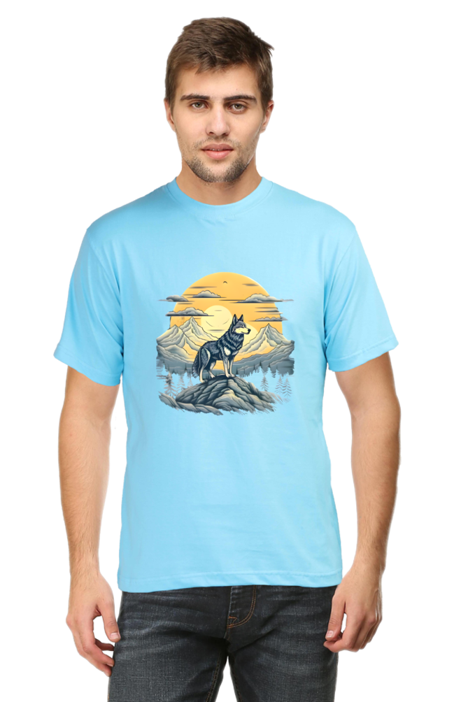 Stand Alone Like a Wolf – Bold Mountain Wolf Graphic T-Shirt for Men