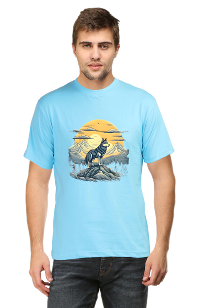 Stand Alone Like a Wolf – Bold Mountain Wolf Graphic T-Shirt for Men