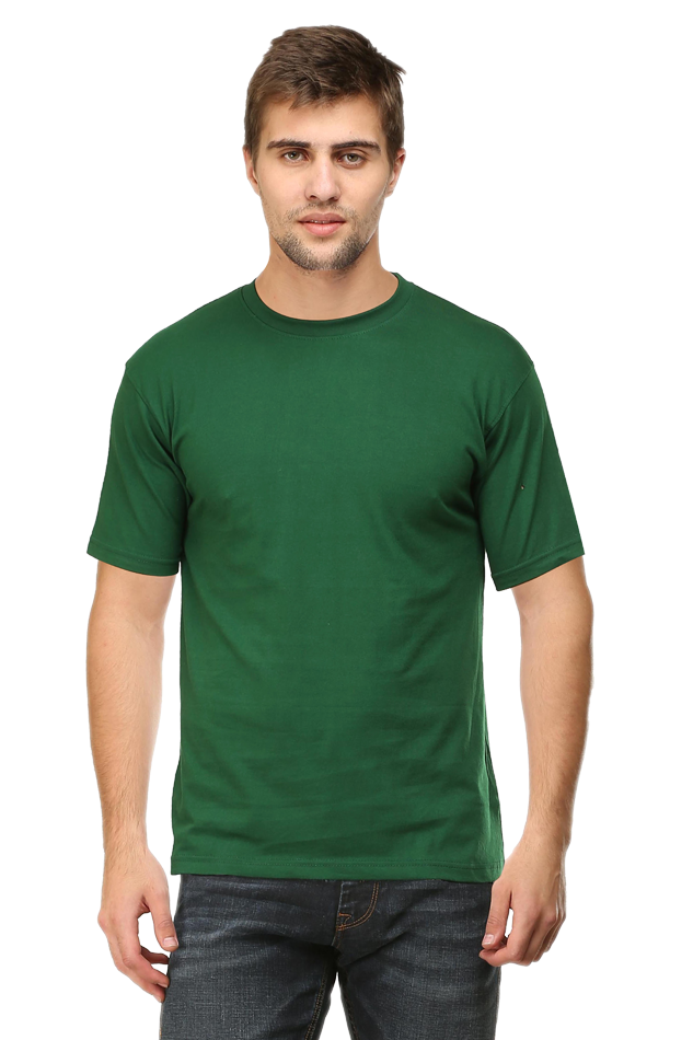 Classic Bottle Green Men's Round Neck Half Sleeve T-Shirt - Stylish, Comfortable & Versatile