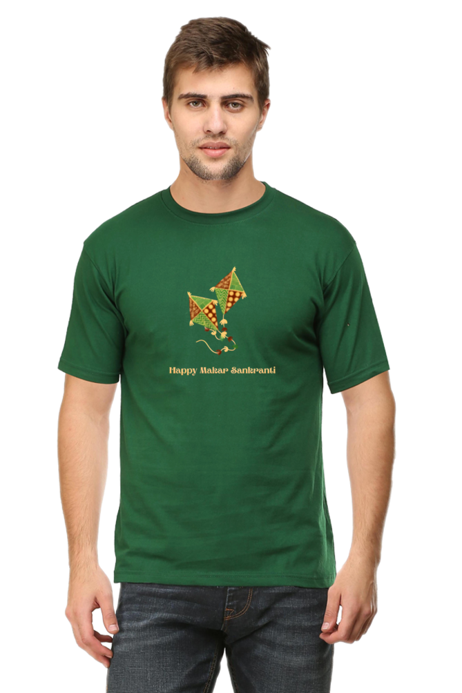 Happy Makar Sankranti Kite Design T-Shirt for Men and Women