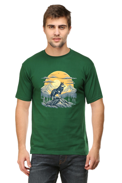 Stand Alone Like a Wolf – Bold Mountain Wolf Graphic T-Shirt for Men