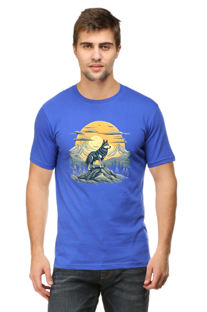 Stand Alone Like a Wolf – Bold Mountain Wolf Graphic T-Shirt for Men