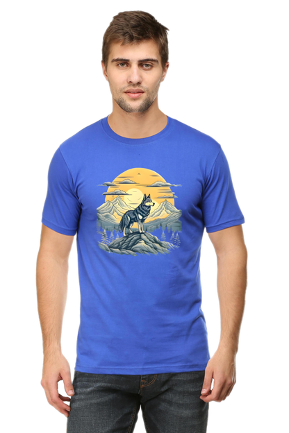 Stand Alone Like a Wolf – Bold Mountain Wolf Graphic T-Shirt for Men